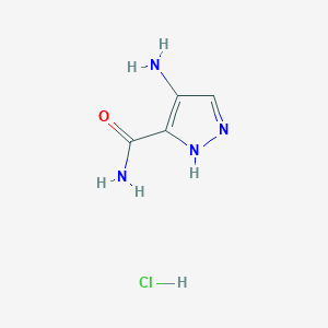 molecular formula C4H7ClN4O B2362270 4-Amino-1H-pyrazole-5-carboxamide hydrochloride CAS No. 1101785-22-1