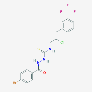 molecular formula C18H16BrClF3N3OS B2362274 2-(4-溴苯甲酰基)-N-(2-氯-3-(3-(三氟甲基)苯基)丙基)肼基碳硫酰胺 CAS No. 448216-53-3