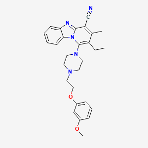 molecular formula C28H31N5O2 B2362277 2-Ethyl-1-[4-[2-(3-methoxyphenoxy)ethyl]piperazin-1-yl]-3-methylpyrido[1,2-a]benzimidazole-4-carbonitrile CAS No. 611196-85-1