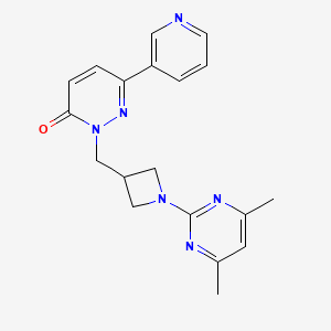 molecular formula C19H20N6O B2362278 2-{[1-(4,6-Dimethylpyrimidin-2-yl)azetidin-3-yl]methyl}-6-(pyridin-3-yl)-2,3-dihydropyridazin-3-one CAS No. 2200619-00-5