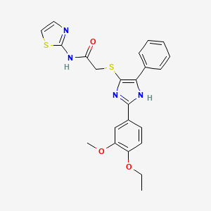 2-((2-(4-ethoxy-3-methoxyphenyl)-5-phenyl-1H-imidazol-4-yl)thio)-N-(thiazol-2-yl)acetamide