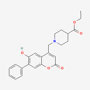 Ethyl 1-[(6-hydroxy-2-oxo-7-phenylchromen-4-yl)methyl]piperidine-4-carboxylate