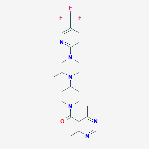(4,6-Dimethylpyrimidin-5-yl)(4-(2-methyl-4-(5-(trifluoromethyl)pyridin-2-yl)piperazin-1-yl)piperidin-1-yl)methanone