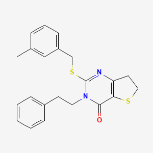 2-((3-methylbenzyl)thio)-3-phenethyl-6,7-dihydrothieno[3,2-d]pyrimidin-4(3H)-one