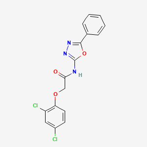 molecular formula C16H11Cl2N3O3 B2362293 2-(2,4-dichlorophenoxy)-N-(5-phenyl-1,3,4-oxadiazol-2-yl)acetamide CAS No. 33003-35-9