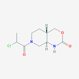 molecular formula C10H15ClN2O3 B2362301 (4As,8aR)-7-(2-chloropropanoyl)-4,4a,5,6,8,8a-hexahydro-1H-pyrido[3,4-d][1,3]oxazin-2-one CAS No. 2411184-28-4