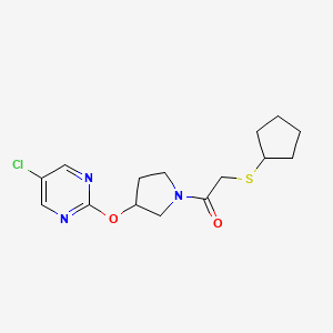 1-(3-((5-Chloropyrimidin-2-yl)oxy)pyrrolidin-1-yl)-2-(cyclopentylthio)ethanone