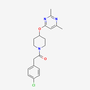molecular formula C19H22ClN3O2 B2362310 2-(4-Chlorophenyl)-1-(4-((2,6-dimethylpyrimidin-4-yl)oxy)piperidin-1-yl)ethanone CAS No. 2034497-50-0