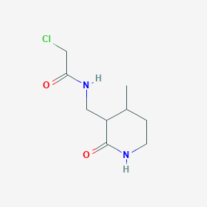 molecular formula C9H15ClN2O2 B2362314 2-Chloro-N-[(4-methyl-2-oxopiperidin-3-yl)methyl]acetamide CAS No. 2411307-94-1