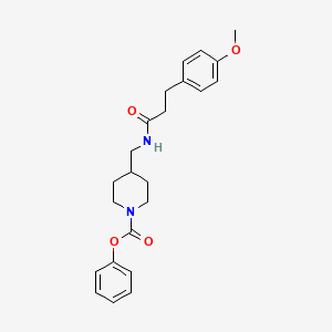Phenyl 4-((3-(4-methoxyphenyl)propanamido)methyl)piperidine-1-carboxylate
