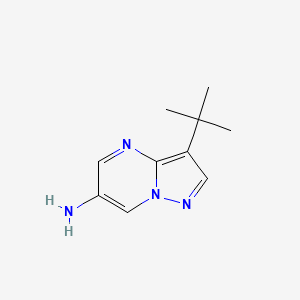 molecular formula C10H14N4 B2362336 3-tert-Butylpyrazolo[1,5-a]pyrimidin-6-amine CAS No. 1707358-46-0