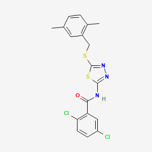 molecular formula C18H15Cl2N3OS2 B2362344 2,5-dichloro-N-(5-((2,5-dimethylbenzyl)thio)-1,3,4-thiadiazol-2-yl)benzamide CAS No. 868976-64-1