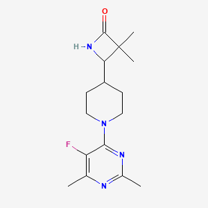 4-[1-(5-Fluoro-2,6-dimethylpyrimidin-4-yl)piperidin-4-yl]-3,3-dimethylazetidin-2-one