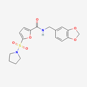N-[(2H-1,3-benzodioxol-5-yl)methyl]-5-(pyrrolidine-1-sulfonyl)furan-2-carboxamide