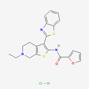 N-(3-(benzo[d]thiazol-2-yl)-6-ethyl-4,5,6,7-tetrahydrothieno[2,3-c]pyridin-2-yl)furan-2-carboxamide hydrochloride