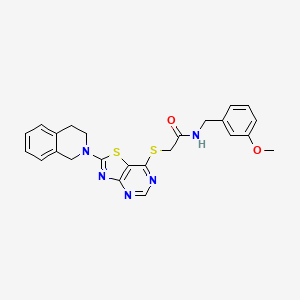 2-((2-(3,4-dihydroisoquinolin-2(1H)-yl)thiazolo[4,5-d]pyrimidin-7-yl)thio)-N-(3-methoxybenzyl)acetamide
