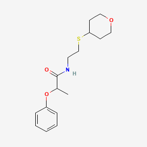 2-phenoxy-N-(2-((tetrahydro-2H-pyran-4-yl)thio)ethyl)propanamide