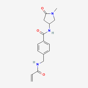 molecular formula C16H19N3O3 B2362381 N-(1-Methyl-5-oxopyrrolidin-3-yl)-4-[(prop-2-enoylamino)methyl]benzamide CAS No. 2200577-51-9