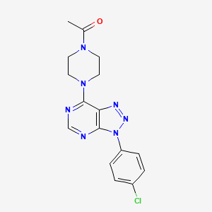 molecular formula C16H16ClN7O B2362383 1-(4-(3-(4-氯苯基)-3H-[1,2,3]三唑并[4,5-d]嘧啶-7-基)哌嗪-1-基)乙酮 CAS No. 920228-20-2