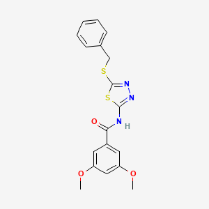 molecular formula C18H17N3O3S2 B2362385 N-(5-(苄硫基)-1,3,4-噻二唑-2-基)-3,5-二甲氧基苯甲酰胺 CAS No. 393569-48-7
