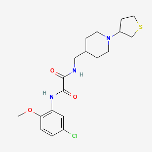 molecular formula C19H26ClN3O3S B2362397 N1-(5-chloro-2-methoxyphenyl)-N2-((1-(tetrahydrothiophen-3-yl)piperidin-4-yl)methyl)oxalamide CAS No. 2034477-51-3