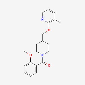 molecular formula C20H24N2O3 B2362399 (2-Methoxyphenyl)-[4-[(3-methylpyridin-2-yl)oxymethyl]piperidin-1-yl]methanone CAS No. 2380057-55-4