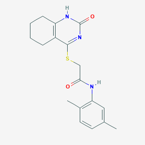 molecular formula C18H21N3O2S B2362403 N-(2,5-dimethylphenyl)-2-[(2-oxo-5,6,7,8-tetrahydro-1H-quinazolin-4-yl)sulfanyl]acetamide CAS No. 946217-74-9