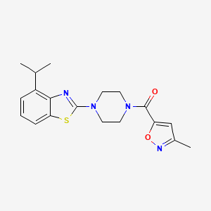 molecular formula C19H22N4O2S B2362414 (4-(4-Isopropylbenzo[d]thiazol-2-yl)piperazin-1-yl)(3-methylisoxazol-5-yl)methanon CAS No. 946319-77-3