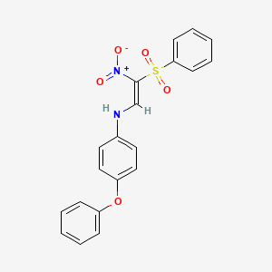 molecular formula C20H16N2O5S B2362416 N-[(E)-2-(benzenesulfonyl)-2-nitroethenyl]-4-phenoxyaniline CAS No. 321434-01-9