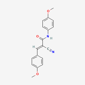 molecular formula C18H16N2O3 B2362423 (2E)-2-氰基-N,3-双(4-甲氧基苯基)丙-2-烯酰胺 CAS No. 173156-69-9