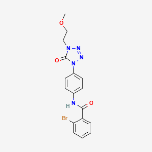 molecular formula C17H16BrN5O3 B2362424 2-bromo-N-(4-(4-(2-methoxyethyl)-5-oxo-4,5-dihydro-1H-tetrazol-1-yl)phenyl)benzamide CAS No. 1396876-18-8