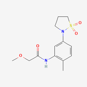 molecular formula C13H18N2O4S B2362431 N-(5-(1,1-dioxidoisothiazolidin-2-yl)-2-methylphenyl)-2-methoxyacetamide CAS No. 1105246-42-1