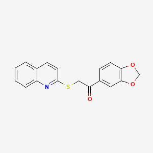 molecular formula C18H13NO3S B2362434 1-(1,3-Benzodioxol-5-yl)-2-(2-quinolinylthio)ethanone CAS No. 690642-95-6
