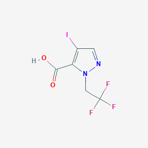 molecular formula C6H4F3IN2O2 B2362435 4-iodo-1-(2,2,2-trifluoroethyl)-1H-pyrazole-5-carboxylic acid CAS No. 1856035-60-3