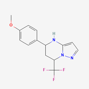 molecular formula C14H14F3N3O B2362443 5-(4-甲氧基苯基)-7-(三氟甲基)-4,5,6,7-四氢吡唑并[1,5-a]嘧啶 CAS No. 861233-52-5