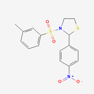 2-(4-Nitro-phenyl)-3-(toluene-3-sulfonyl)-thiazolidine