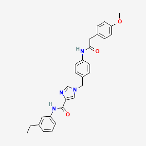 molecular formula C28H28N4O3 B2362452 N-(3-ethylphenyl)-1-(4-(2-(4-methoxyphenyl)acetamido)benzyl)-1H-imidazole-4-carboxamide CAS No. 1251690-64-8