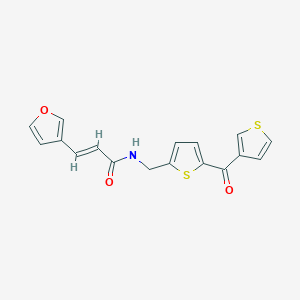 molecular formula C17H13NO3S2 B2362463 (E)-3-(furan-3-yl)-N-((5-(thiophene-3-carbonyl)thiophen-2-yl)methyl)acrylamide CAS No. 1798415-48-1