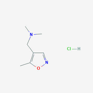 molecular formula C7H13ClN2O B2362465 N,N-Dimethyl-1-(5-methyl-1,2-oxazol-4-yl)methanamine;hydrochloride CAS No. 2320860-37-3
