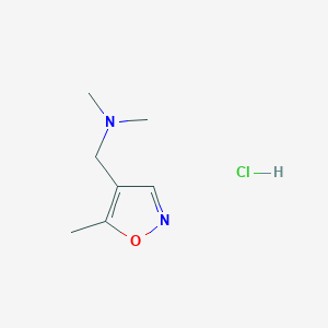 molecular formula C7H13ClN2O B2362465 N,N-Dimetil-1-(5-metil-1,2-oxazol-4-il)metanamina; clorhidrato CAS No. 2320860-37-3