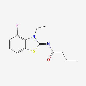 N-(3-ethyl-4-fluoro-1,3-benzothiazol-2-ylidene)butanamide