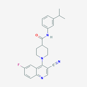 molecular formula C25H25FN4O B2362472 1-(3-cyano-6-fluoroquinolin-4-yl)-N-(3-propan-2-ylphenyl)piperidine-4-carboxamide CAS No. 1206985-97-8