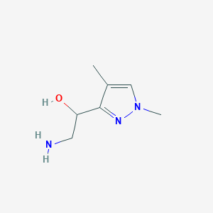 molecular formula C7H13N3O B2362479 2-Amino-1-(1,4-dimethylpyrazol-3-yl)ethanol CAS No. 1480696-62-5