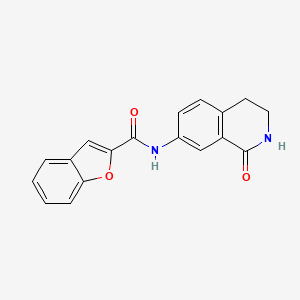 molecular formula C18H14N2O3 B2362483 N-(1-oxo-1,2,3,4-tetrahydroisoquinolin-7-yl)benzofuran-2-carboxamide CAS No. 1351603-04-7