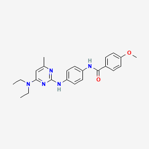 molecular formula C23H27N5O2 B2362487 N-(4-((4-(diethylamino)-6-methylpyrimidin-2-yl)amino)phenyl)-4-methoxybenzamide CAS No. 923132-20-1