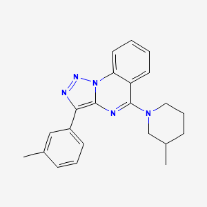 molecular formula C22H23N5 B2362488 3-(3-Methylphenyl)-5-(3-methylpiperidin-1-yl)[1,2,3]triazolo[1,5-a]quinazoline CAS No. 923243-46-3