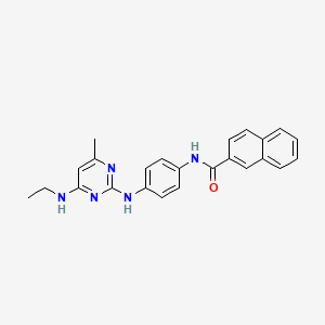 molecular formula C24H23N5O B2362492 N-(4-((4-(ethylamino)-6-methylpyrimidin-2-yl)amino)phenyl)-2-naphthamide CAS No. 923217-17-8
