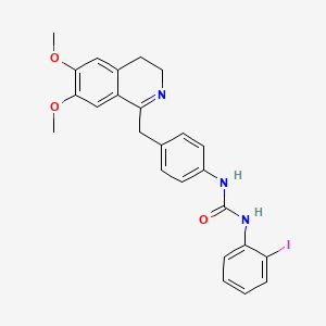 molecular formula C25H24IN3O3 B2362493 1-[4-[(6,7-Dimethoxy-3,4-dihydroisoquinolin-1-yl)methyl]phenyl]-3-(2-iodophenyl)urea CAS No. 1023589-95-8