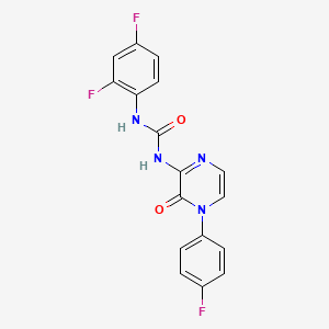 molecular formula C17H11F3N4O2 B2362503 1-(2,4-二氟苯基)-3-(4-(4-氟苯基)-3-氧代-3,4-二氢吡嗪-2-基)脲 CAS No. 1207000-27-8
