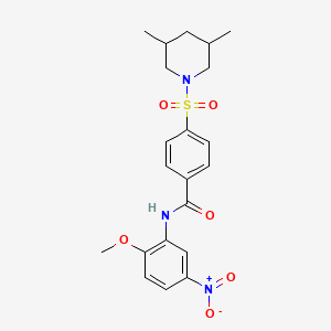 molecular formula C21H25N3O6S B2362511 4-[(3,5-二甲基哌啶基)磺酰基]-N-(2-甲氧基-5-硝基苯基)苯甲酰胺 CAS No. 392323-49-8